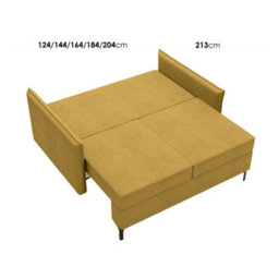 Leon Small Mdf Sofa Bed With Dl Unfolding Mechanism Bonell Spring Storage And Metal Legs 145X94X101 Cm Green - thumbnail 4