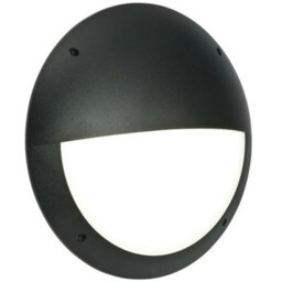 Ip65 Outdoor Round Wall Ceiling Lamp Matt Black Eyelid Bulkhead 12W Daylight Led - thumbnail 1