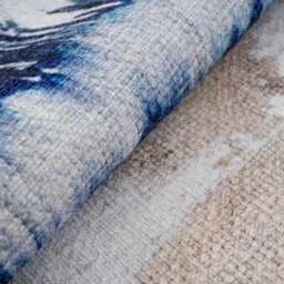 Loomed Washable Large Blue Grey Abstract Living Area Rug 190Cm X 280Cm - thumbnail 7