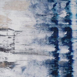 Loomed Washable Large Blue Grey Abstract Living Area Rug 190Cm X 280Cm - thumbnail 4