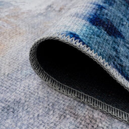 Loomed Washable Large Blue Grey Abstract Living Area Rug 190Cm X 280Cm - thumbnail 8