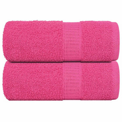Berkfield Guest Towels 2 Pcs Pink 30X50 Cm 360 Gsm 100% Cotton - image 1