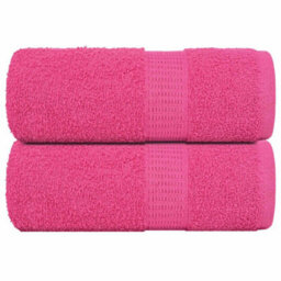 Berkfield Guest Towels 2 Pcs Pink 30X50 Cm 360 Gsm 100% Cotton - thumbnail 1