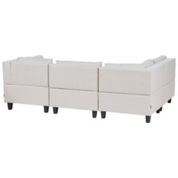 Beliani Modular Corner Sofa 4 Seater Unstad Fabric Light Beige Right Hand - thumbnail 5