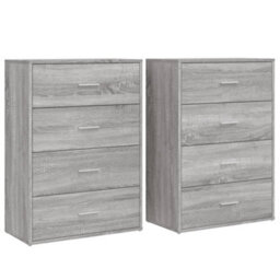 Berkfield Sideboards 2 Pcs Grey Sonoma 60X31X84 Cm Engineered Wood - thumbnail 2