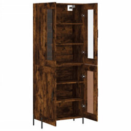 Berkfield Elegant Highboard Smoked Oak 69.5X34X180 Cm Engineered Wood - thumbnail 4