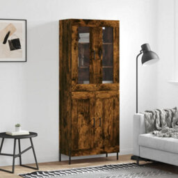 Berkfield Elegant Highboard Smoked Oak 69.5X34X180 Cm Engineered Wood - thumbnail 2