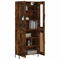 Berkfield Elegant Highboard Smoked Oak 69.5X34X180 Cm Engineered Wood - thumbnail 3