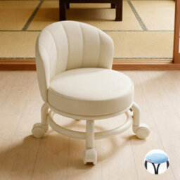 White Short Wheeled Stool For Shoe Changing, Cleaning, Compact Outdoor - thumbnail 5