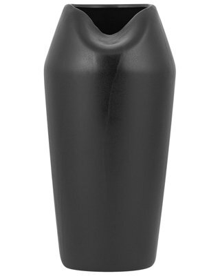 Beliani Black Stoneware Table Vase 33Cm With Sculpted Rim For Modern Interiors - image 1