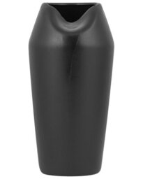 Beliani Black Stoneware Table Vase 33Cm With Sculpted Rim For Modern Interiors - thumbnail 1