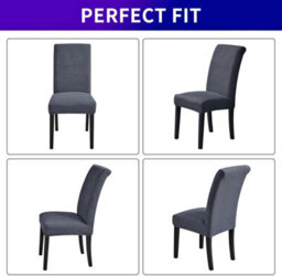 4 Pack Dining Chair, Stretchable, Padded Chair Cover, Dining Chair Cover For Home, Khaki - thumbnail 7