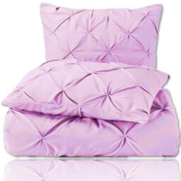 TheWhiteWater Limited Pintuck Duvet Cover Set + Matching Pillowcases With Bedsheet - 3In1 Hotel Style Bedding Set - Pink - thumbnail 6