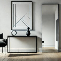 Jōbū Jobu Home - Takara, Full Length Black Metal Rectangle Mirror - 150Cm X 60Cm
