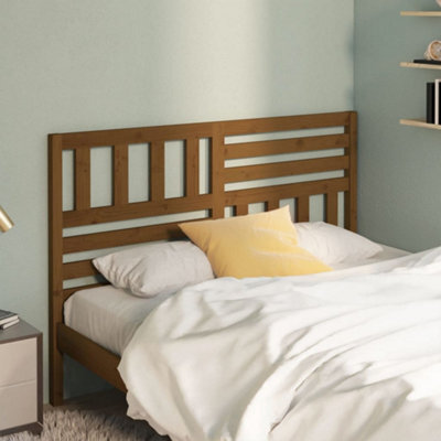 Berkfield Bed Headboard Honey Brown 126X4X100 Cm Solid Wood Pine - image 1
