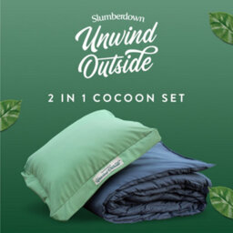Slumberdown Unwind Outside Outdoor Heavy Duty Waterproof Cover 2 In 1 Blanket Cushion For Garden Campervan Camping 45X45Cm - thumbnail 8