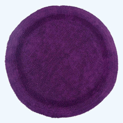 Homescapes Luxury Reversible Round Bath Mat - Plum - image 1