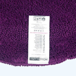 Homescapes Luxury Reversible Round Bath Mat - Plum - thumbnail 3