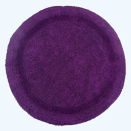Homescapes Luxury Reversible Round Bath Mat - Plum - thumbnail 1