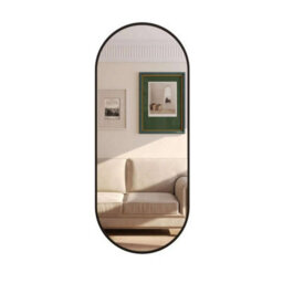 Jōbū Jobu Home - Emi, Black Metal Runway Oval Mirror - 120Cm X 40Cm - thumbnail 2