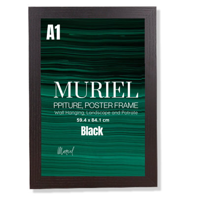 A1 Black Picture Frame Photo Frame Perspex Sheet For Wall Or Table, Landscape Portrait Orientation  (59.4 X 84.1 Cm)