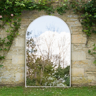 Mirroroutlet The Arcus White Framed Arched Leaner/wall Garden Mirror 190Cm X 120Cm - image 1