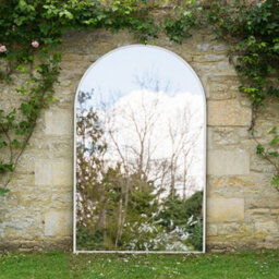 Mirroroutlet The Arcus White Framed Arched Leaner/wall Garden Mirror 190Cm X 120Cm
