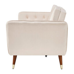 Bravich Victoria Sofa Bed 3 Seater Velvet Click Clack - Cream - thumbnail 3