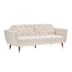 Bravich Victoria Sofa Bed 3 Seater Velvet Click Clack - Cream - thumbnail 5