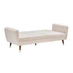 Bravich Victoria Sofa Bed 3 Seater Velvet Click Clack - Cream - thumbnail 8