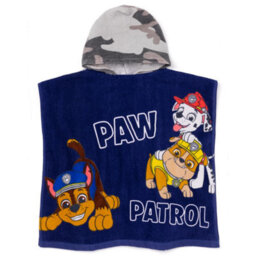 Paw Patrol Childrens/kids Camo Hooded Towel Navy/grey (One Size)