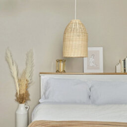Natural Wicker Ceiling Light Shade Pendant Lampshade Easy Fit Scandi Boho Rattan - thumbnail 1