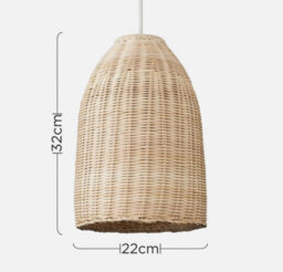 Natural Wicker Ceiling Light Shade Pendant Lampshade Easy Fit Scandi Boho Rattan - thumbnail 7