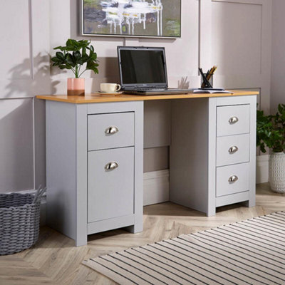 Home Source Camden Pc Computer Office Storage Desk Grey - image 1