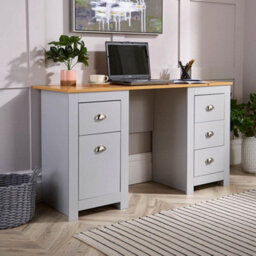 Home Source Camden Pc Computer Office Storage Desk Grey