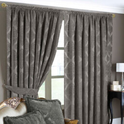 Paoletti Winchester Jacquard Room Darkening Pencil Pleat Curtain Pair Mocha (W)168Cm X (D)183Cm - thumbnail 1