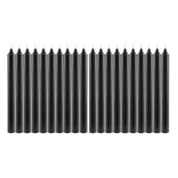 Kronleys 20Pc Black Unscented Tapered Candles 170 X 22mm