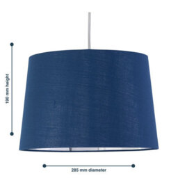 First Choice Lighting Zoey Navy Blue With Silver Inner 28Cm Easy Fit Pendant Or Lamp Shade - thumbnail 6
