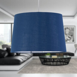 First Choice Lighting Zoey Navy Blue With Silver Inner 28Cm Easy Fit Pendant Or Lamp Shade - thumbnail 4