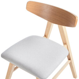 Beliani Set Of 2 Dining Chairs Lacota Wood Light Brown/ Grey - thumbnail 7