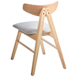 Beliani Set Of 2 Dining Chairs Lacota Wood Light Brown/ Grey - thumbnail 6