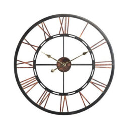 Living And Home Vintage Round Large Silent Decorative Metal Wall Clock With Roman Numeral 60Cm X 60Cm - thumbnail 4