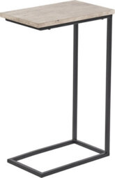 Pacific Lifestyle Concrete Effect C Shape Sofa Side Table With Black Metal Frame, Slides Under Sofa, Soho - thumbnail 2