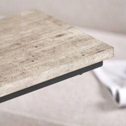 Pacific Lifestyle Concrete Effect C Shape Sofa Side Table With Black Metal Frame, Slides Under Sofa, Soho - thumbnail 3