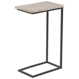 Pacific Lifestyle Concrete Effect C Shape Sofa Side Table With Black Metal Frame, Slides Under Sofa, Soho - thumbnail 6