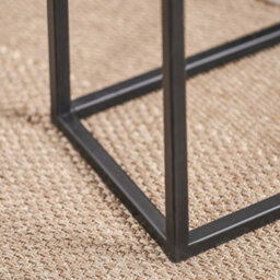 Pacific Lifestyle Concrete Effect C Shape Sofa Side Table With Black Metal Frame, Slides Under Sofa, Soho - thumbnail 5