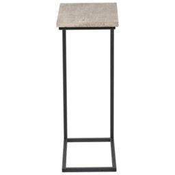 Pacific Lifestyle Concrete Effect C Shape Sofa Side Table With Black Metal Frame, Slides Under Sofa, Soho - thumbnail 7