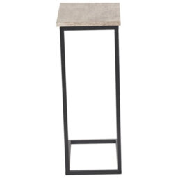 Pacific Lifestyle Concrete Effect C Shape Sofa Side Table With Black Metal Frame, Slides Under Sofa, Soho - thumbnail 9