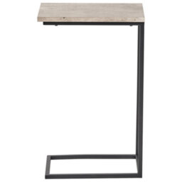 Pacific Lifestyle Concrete Effect C Shape Sofa Side Table With Black Metal Frame, Slides Under Sofa, Soho - thumbnail 8