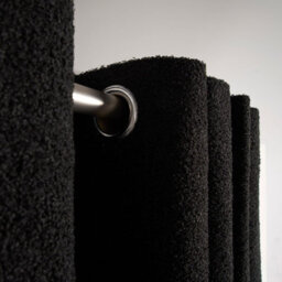 "Ohs Eyelet Blackout Pair Ready Made Curtains, Black - 90"" X 90" - thumbnail 4
